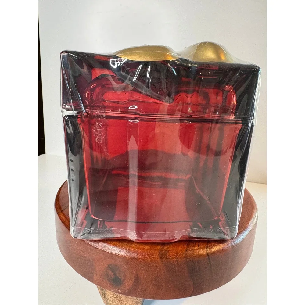 Ashland Ruby Red Glass Gift Box Trinket Box Gold Bow Christmas Holiday Decor New - Picture 6 of 9
